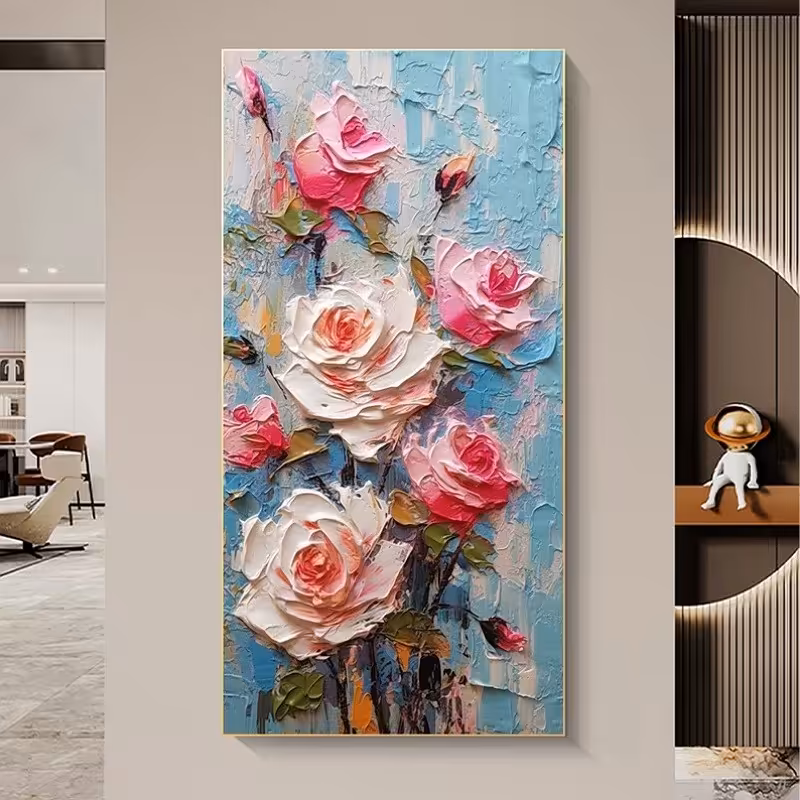 تابلو نقاشی گل برجسته مدرن در ابعاد 60در 120