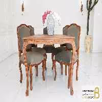 میز ناهارخوری کلاسیک و چوبی مدل ابزاری فرانسوی کد 5