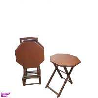 میز عسلی تاشو مدل هشت ضلعی بسته ۴ عددی