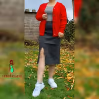 ژاکت بافت قرمز