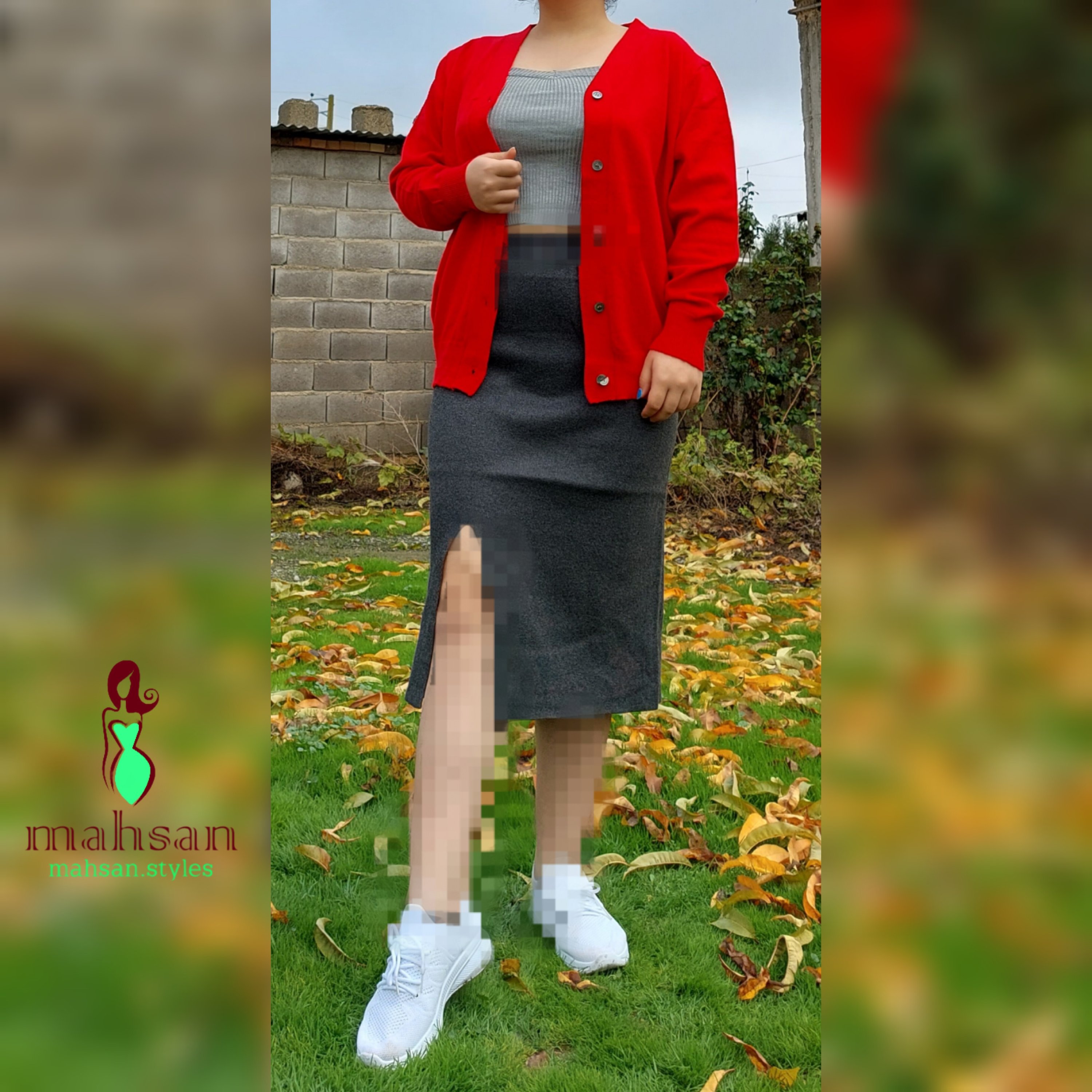 ژاکت بافت قرمز