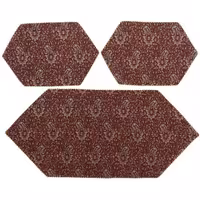 رومیزی سرویس ترمه ابریشم  کد TRSETE67  نفیس  رنگ زرشکی قهوه ای  آستر زرشکی