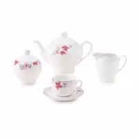 سرویس چینی زرین 6 نفره چای خوری کردوبا (17 پارچه)