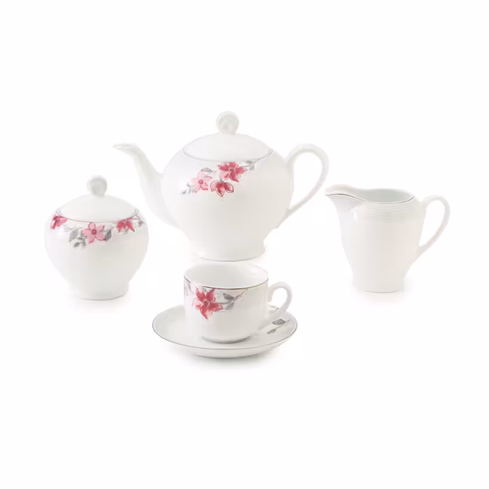 سرویس چینی زرین 6 نفره چای خوری کردوبا (17 پارچه)