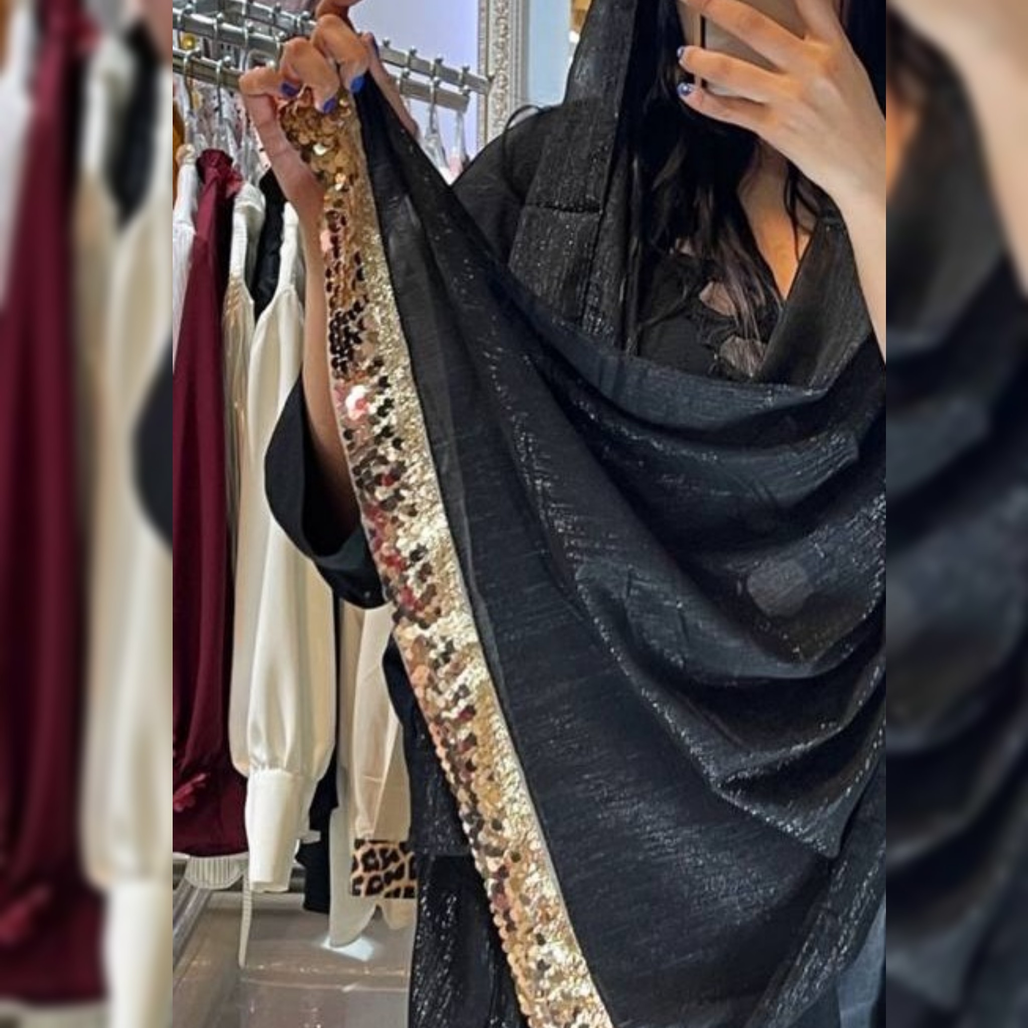 شال زنانه مجلسی شاین پایین پولکدار 
