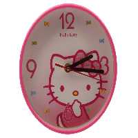 ساعت دیواری آرام گرد دخترانه طرح هلوکیتی Hello kitty (سایز کوچک)