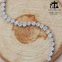 دستبند نقره دخترانه طرح فلاور شیک و ظریف مشابه طلا کد 22084