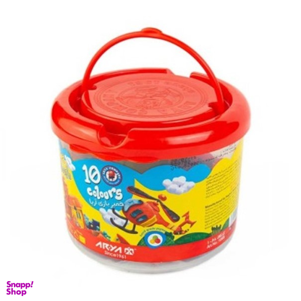 خمیر بازی سطلی آریا (Arya) دارای دی وی دی بسته 10 رنگ