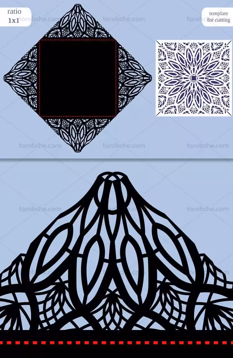 وکتور کارت عروسی مربع با برش لیزری | گرافیک با طعم تربچه