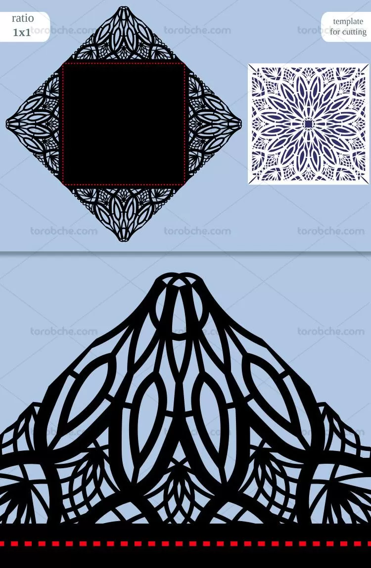 وکتور کارت عروسی مربع با برش لیزری | گرافیک با طعم تربچه