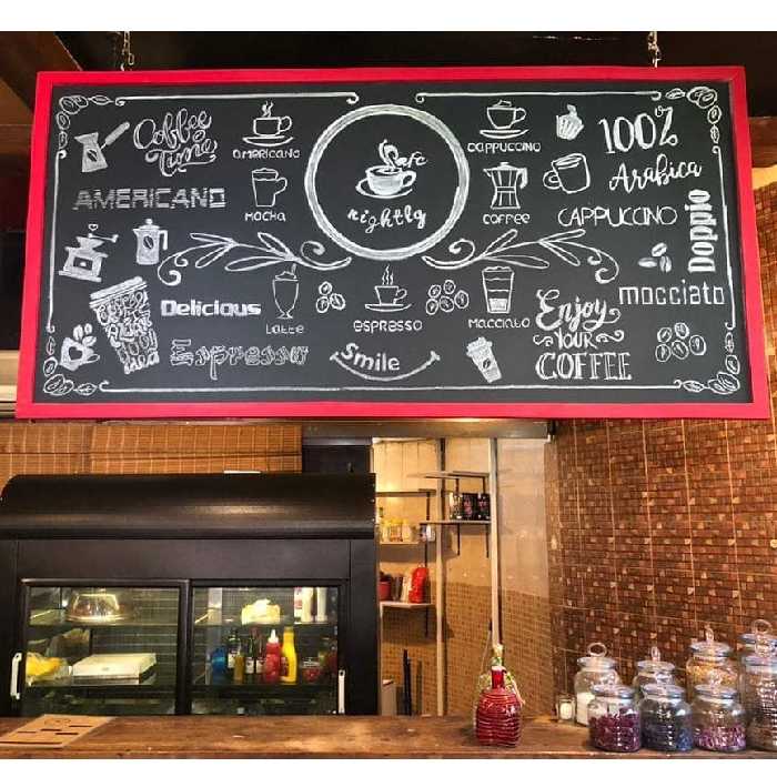 تخته سیاه گچی دیواری ابعاد100در200رنگ قرمز   