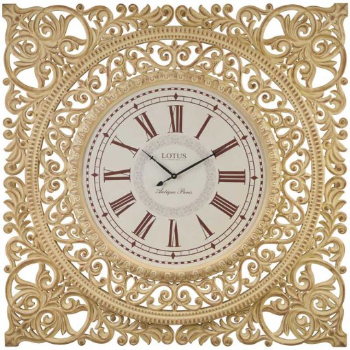 ساعت دیواری چوبی مدل VITTORIA کد W-1980 رنگ GRAY و WHITEWASH