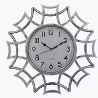 ساعت دیواری و 2 عدد قاب آینه وارداتی  نقره ای 