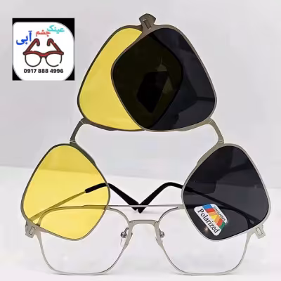 عینک طبی مگنتی دو کاوره کد 2430 آلومنیوم تتانیوم