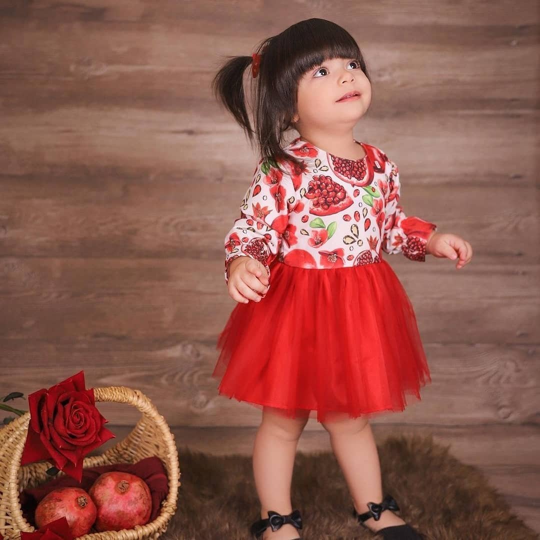 لباس دخترانه طرح هندوانه تم شب یلدا با سایزبندی مختلف