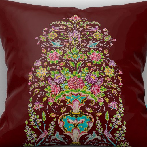 کاور کوسن مخمل 40x40 طرح رستا زرشکی آرت مان