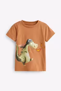 تی شرت چند رنگ دخترانه و پسرانه بچگانه قهوه ای چاپ دایناسور انه Next Baby