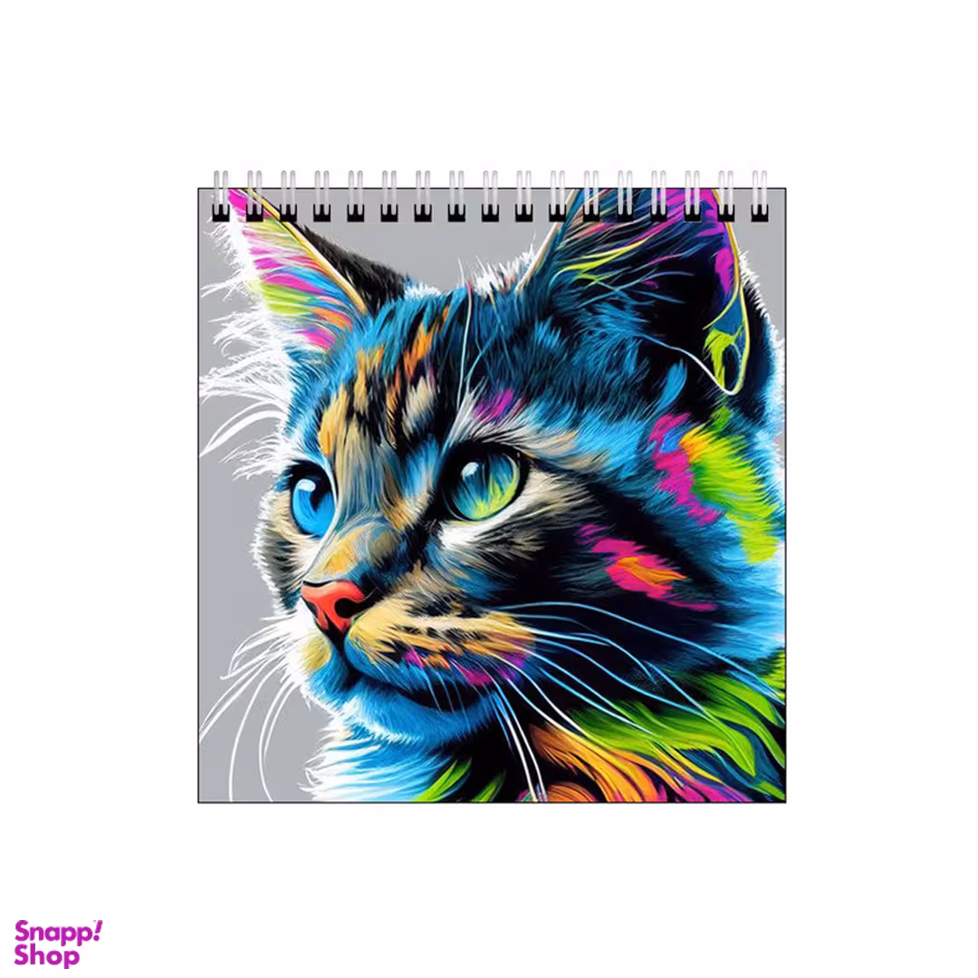 دفتر طراحی بامبیلیپ طرح گربه رنگی رنگی کد 9366486