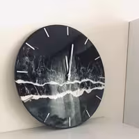 ساعت دیواری رزینی طرح دریا دوبعدی قطر40