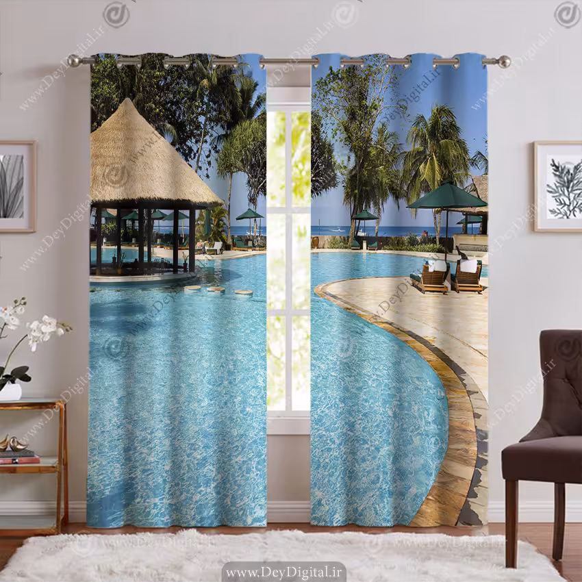 پرده طبیعت طرح ساحل دریا PK-6493