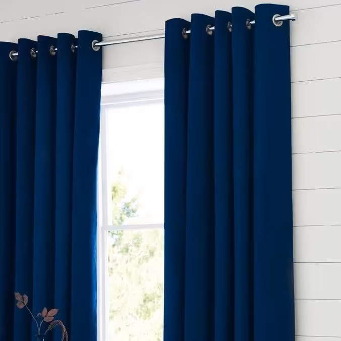 پرده  مدل پانچ  مخمل کالیفرنیا  رنگ آبی کاربنی