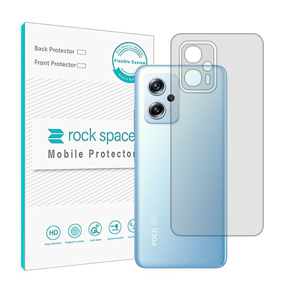 گلس محافظ پشت گوشی شیائومی Poco X4 5G مدل نانو هیدروژل شفاف برند راک اسپیس کد22067S