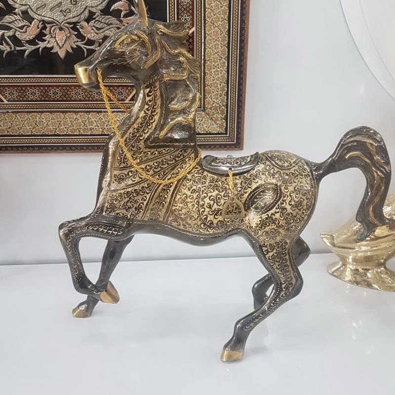 اسب یورتمه برنزی سیاه قلم 16 اینچ