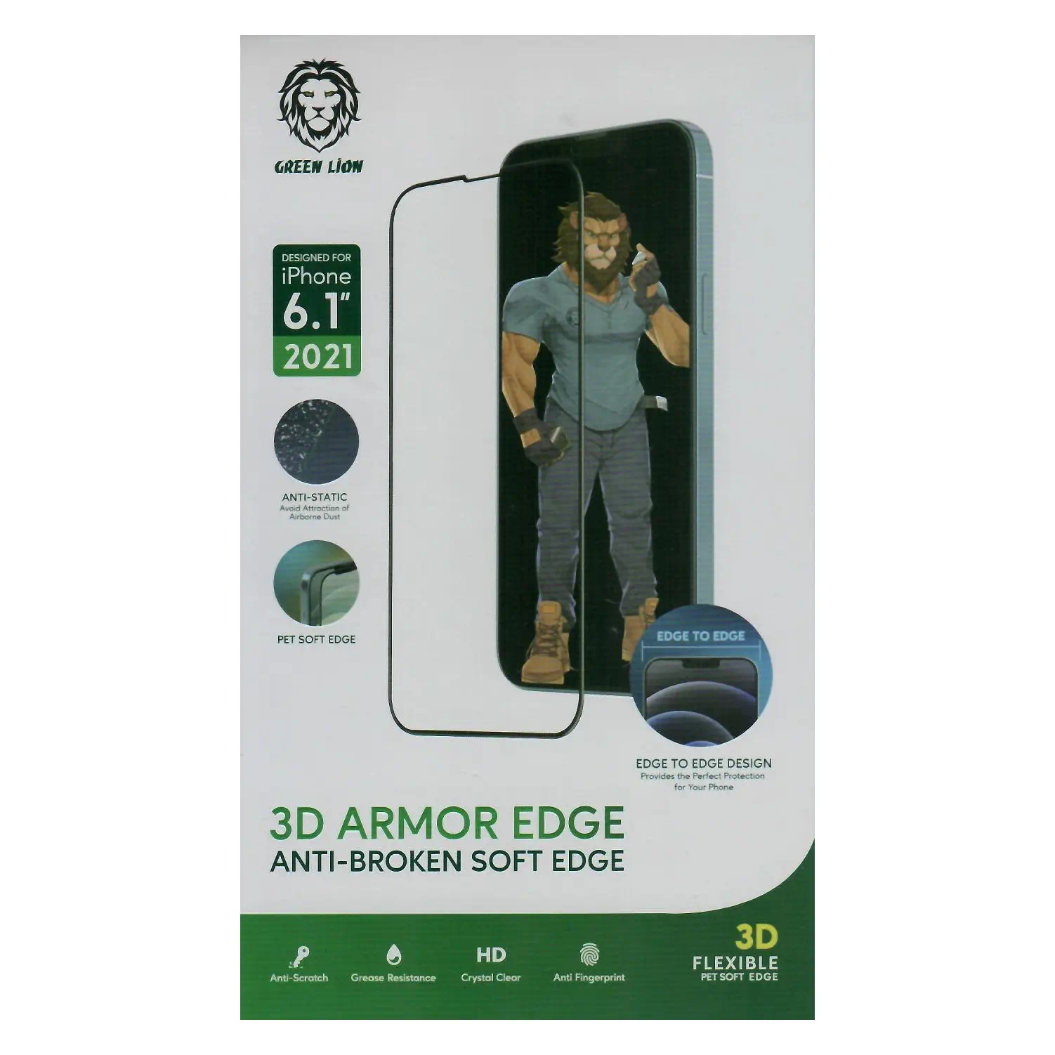 محافظ صفحه نمایش شفاف گرین مدل 3D Armor Edge برای آیفون