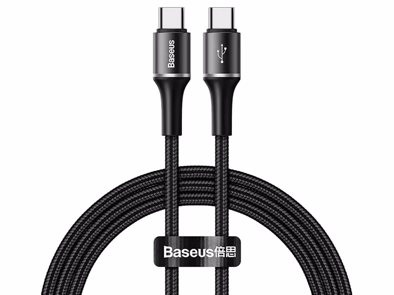 کابل شارژ سریع و انتقال داده تایپ سی به تایپ سی بیسوس Baseus CATGH-J01 halo data cable Type-C pd 2.0 60w
