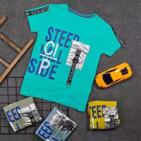 تیشرت پسرانه یقه گرد طرح STEEP