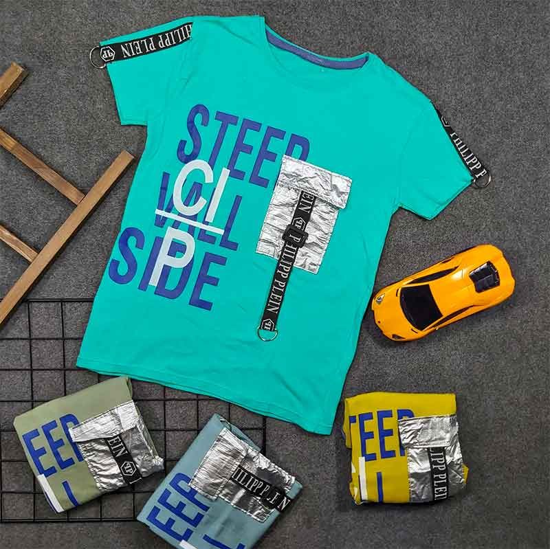 تیشرت پسرانه یقه گرد طرح STEEP