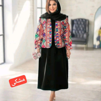پیراهن مهمانی زنانه کرپ مدل کت و سارافون کرپ مازاراتی و تترون مدل ملینا