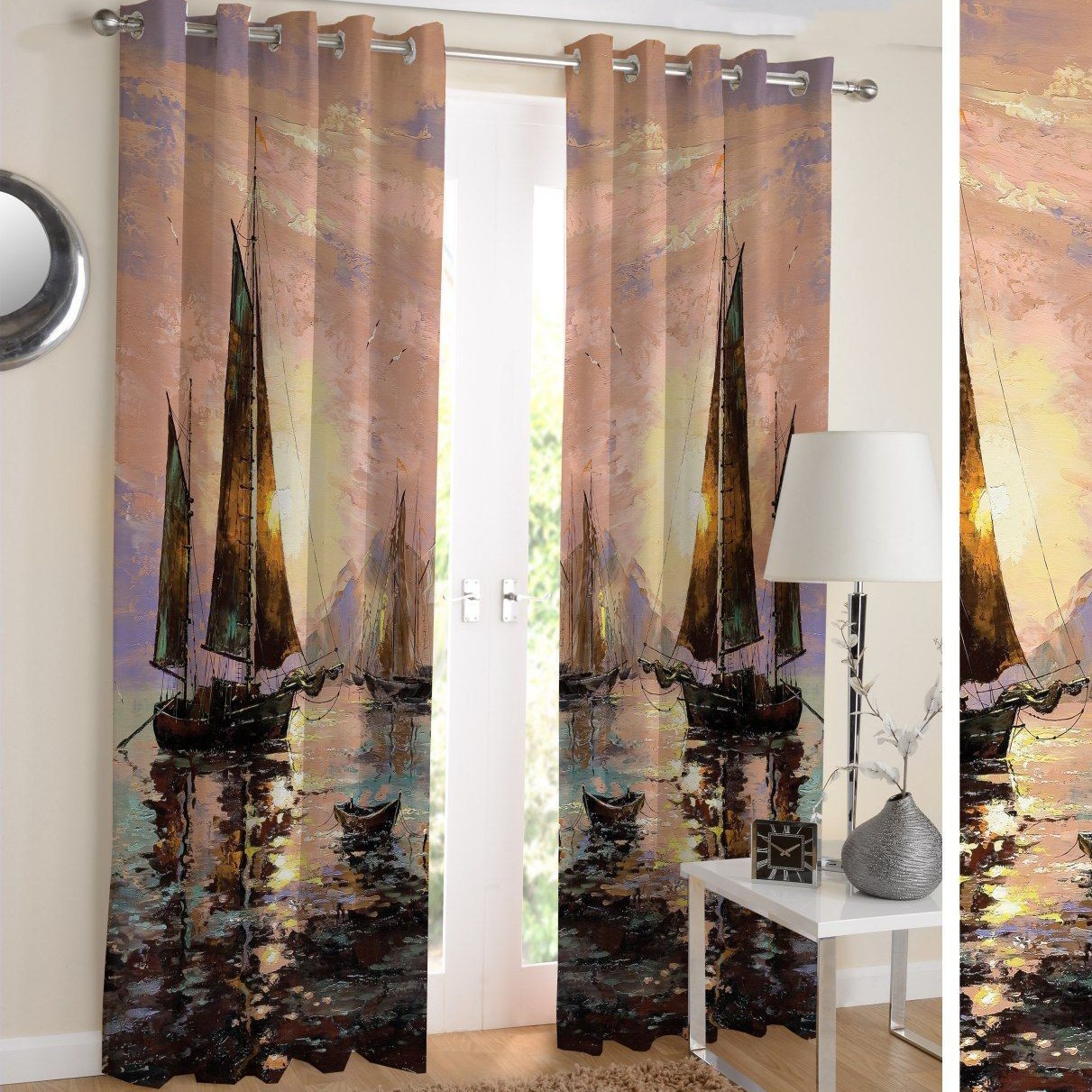 پرده چاپی  پانچ  طرح   نقاشی و منظره   کد 1726