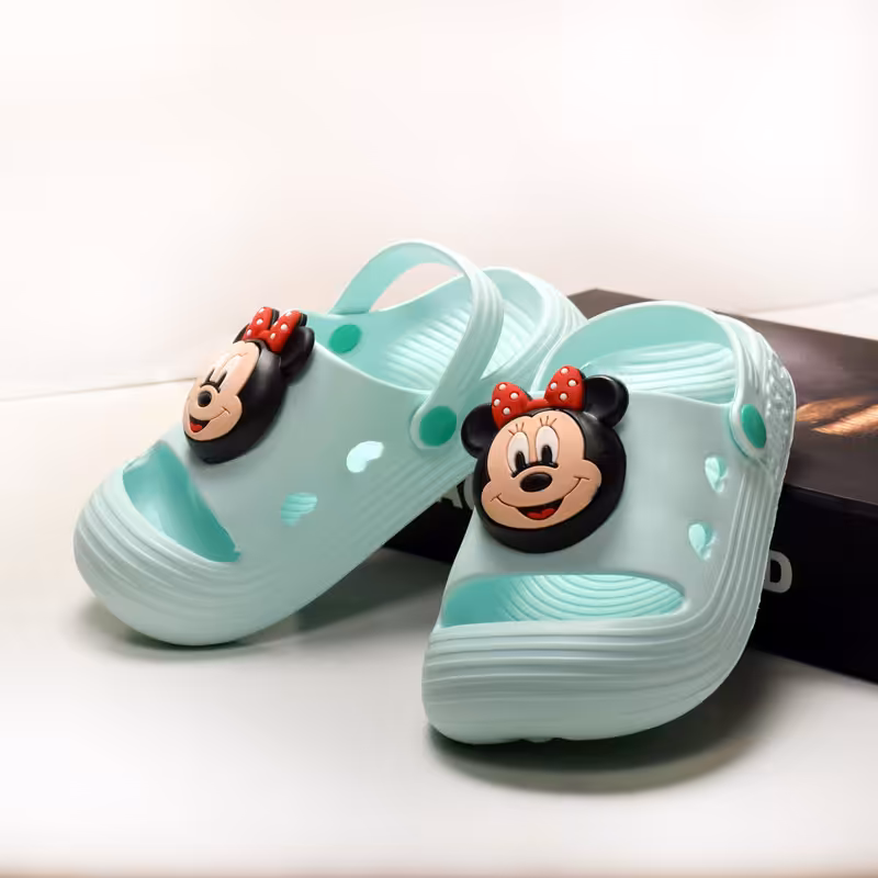 دمپایی میکی پشت دار بچگانه  مدل 350225 رنگ سبز سایز 22تا32