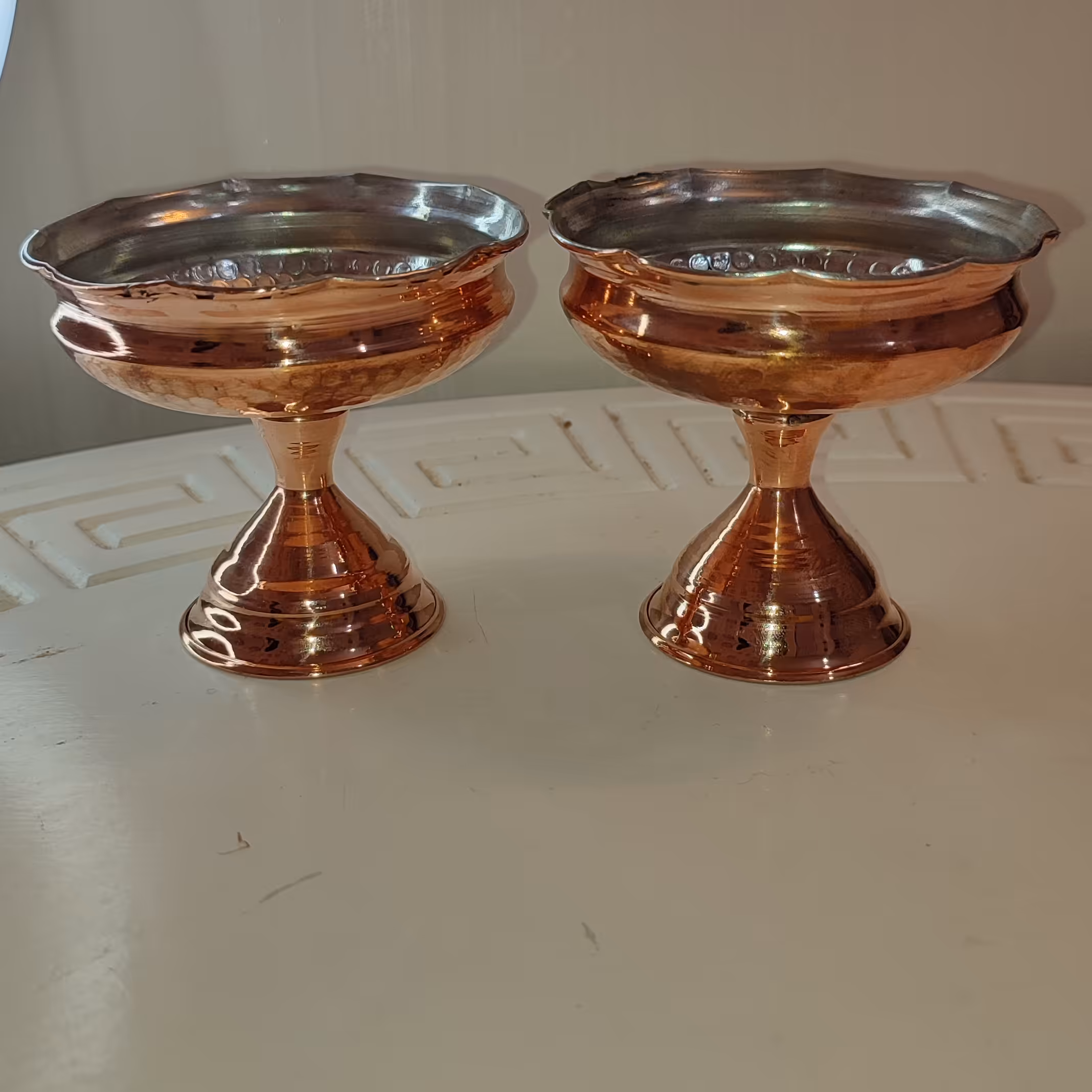 بستنی خوری مسی پایه دار فروش به صورت تک