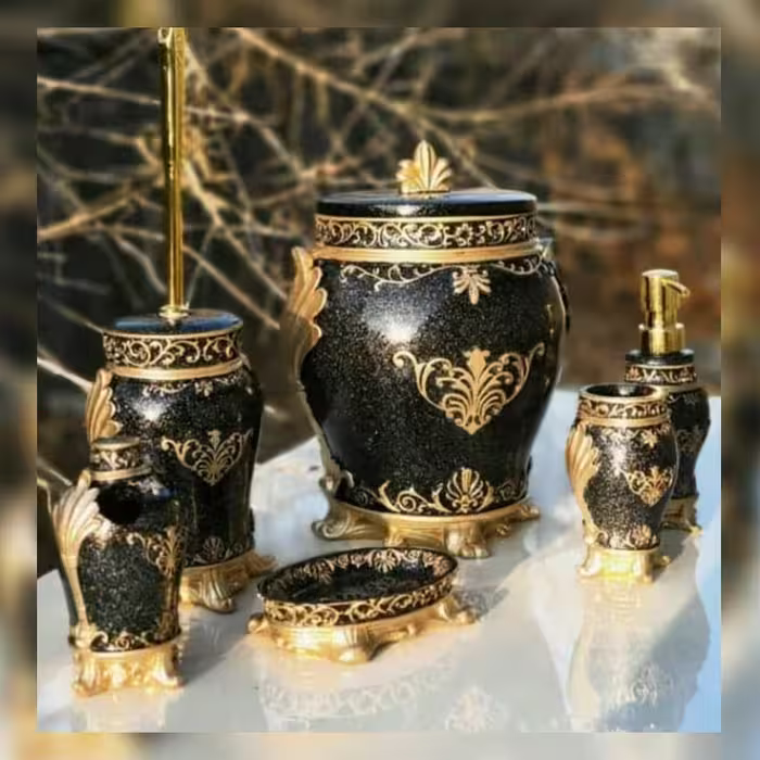 ست 6 پارچه سرویس بهداشتی  طرح آذین درجه یک         