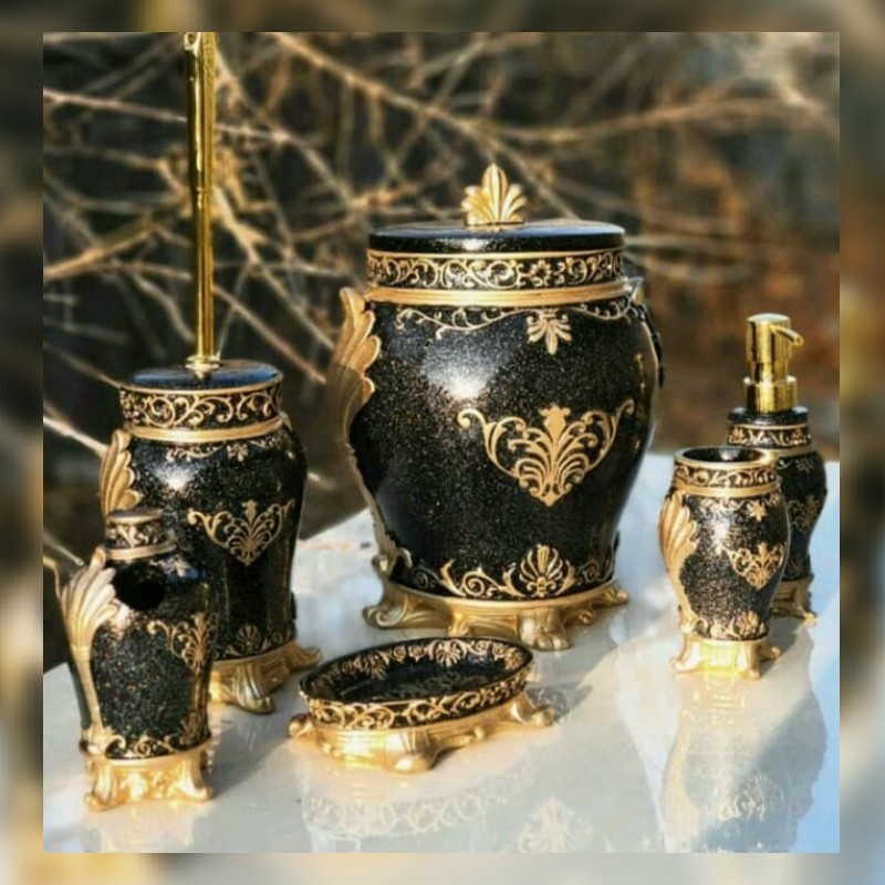 ست 6 پارچه سرویس بهداشتی طرح آذین درجه یک