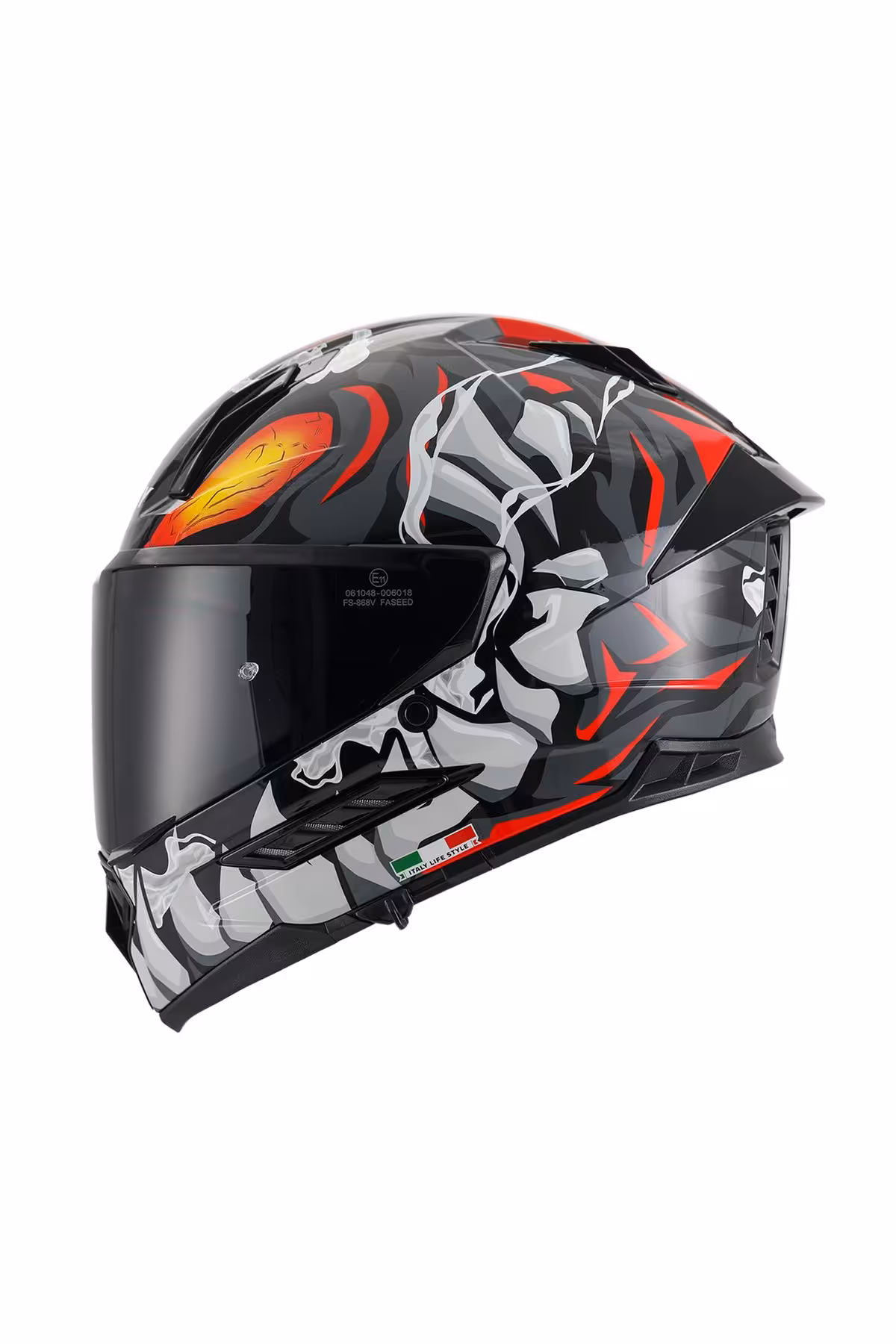 کلاه کاسکت موتورسیکلت قرمز SW 868 CANNIBAL SUN VIZOR ایمنی کامل صورت Sway