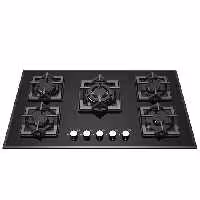 اجاق گاز صفحه شیشه ای 5 شعله مدل چدن M5 پلوپز وسط