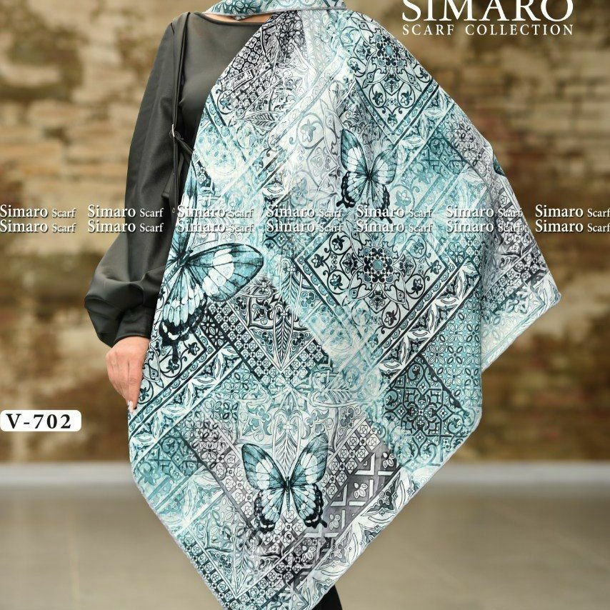 روسری نخی سبزآبی