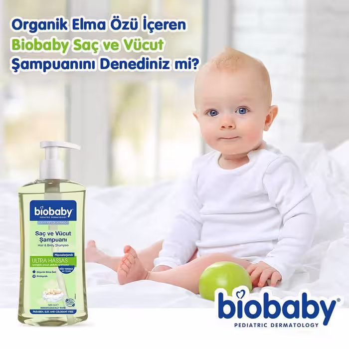 شامپو سر و بدن بدون سولفات کودک Biobaby مدل Ultra Hassas حجم 500 میل