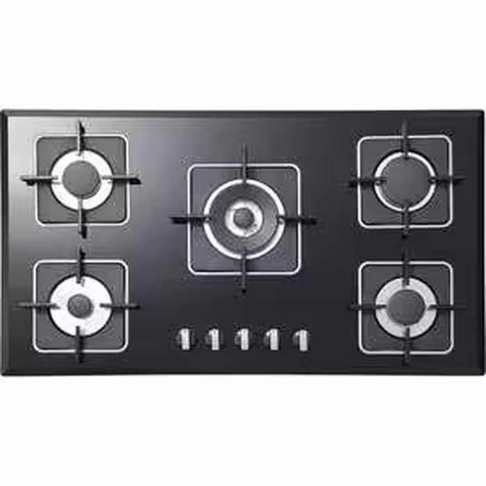 گاز صفحه ای پنج شعله شیشه ای جی 5910 استیل البرز  مدل