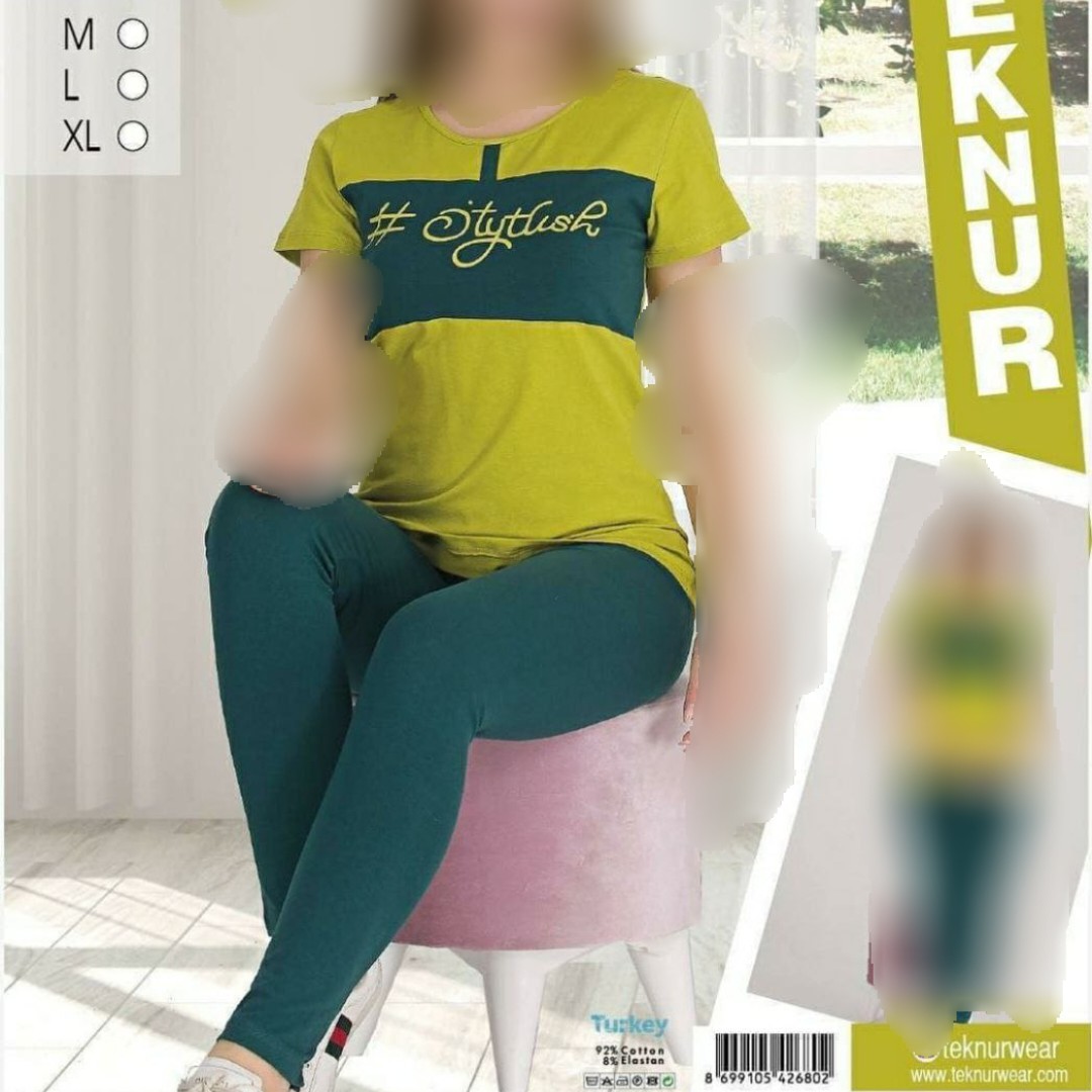 ست راحتی تیشرت شلوارسایزکوچک زنانه