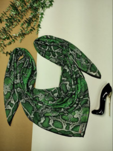 روسری نخی گارزا درجه یک طرح پوست ماری