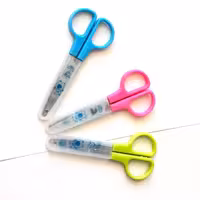 12 عدد قیچی کودک تیغه فلزی محافظ دار برند STM