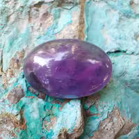 نگین آمیتیست طبیعی تراش بیضی دامله 5.5 گرم مناسب انگشتر یا آویز کد Am42