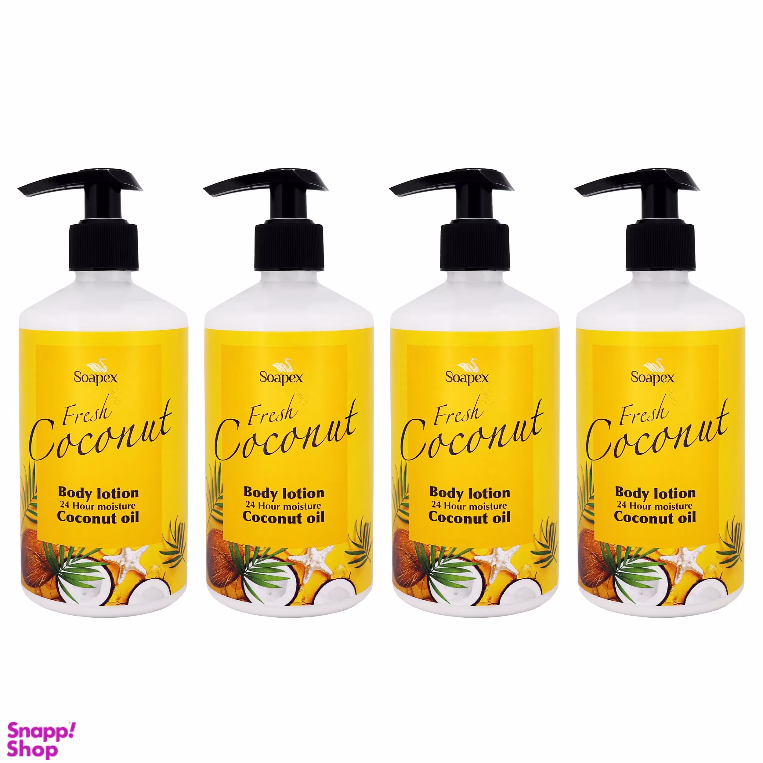 لوسیون بدن سوپکس (Soapex) مدل Coconut Oil حجم 350 میلی‌لیتر بسته 4 عددی