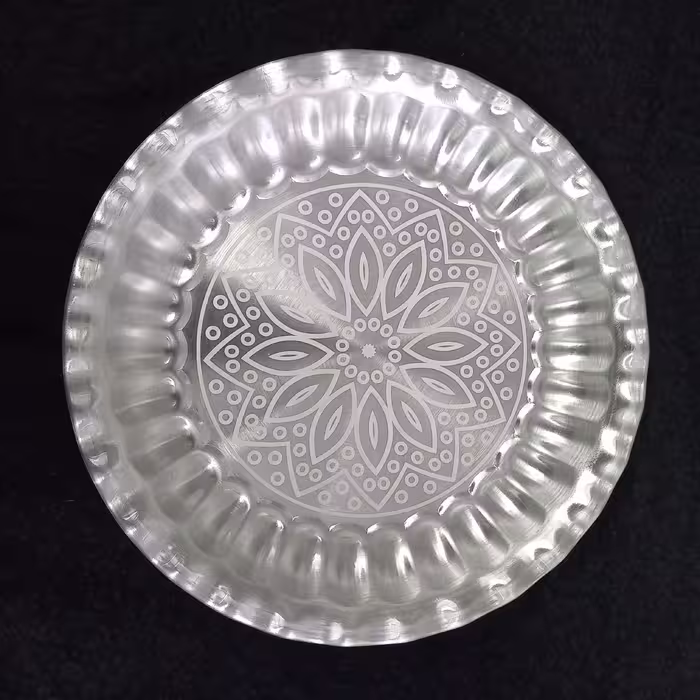 سینی روحی لب کنگره ای طرح دار لیزری ورق ضخیم دهانه 31 سانت