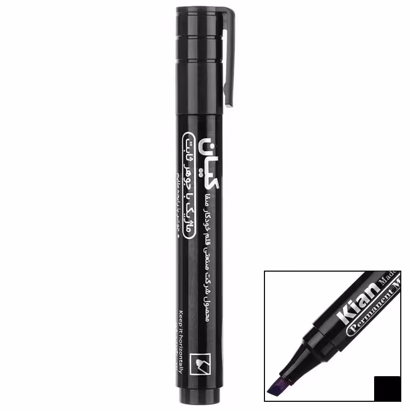 ماژیک معمولی کیان نوک تخت مشکی با جوهر ثابت