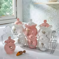 پاسماوری 7پارچه مدل گل رزآب طلا